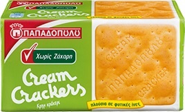CREAM CRACKERS ΧΩΡΙΣ ΖΑΧΑΡΗ 165gr