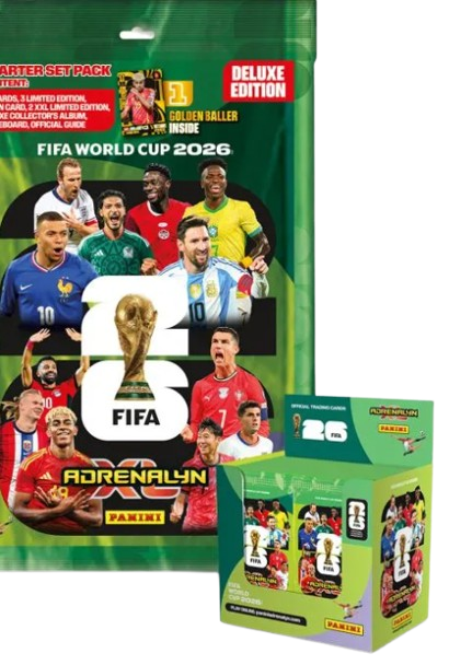 Combo FIFA World Cup 2026 Adrenalyn XL Panini 50 φακ + Starter Pack