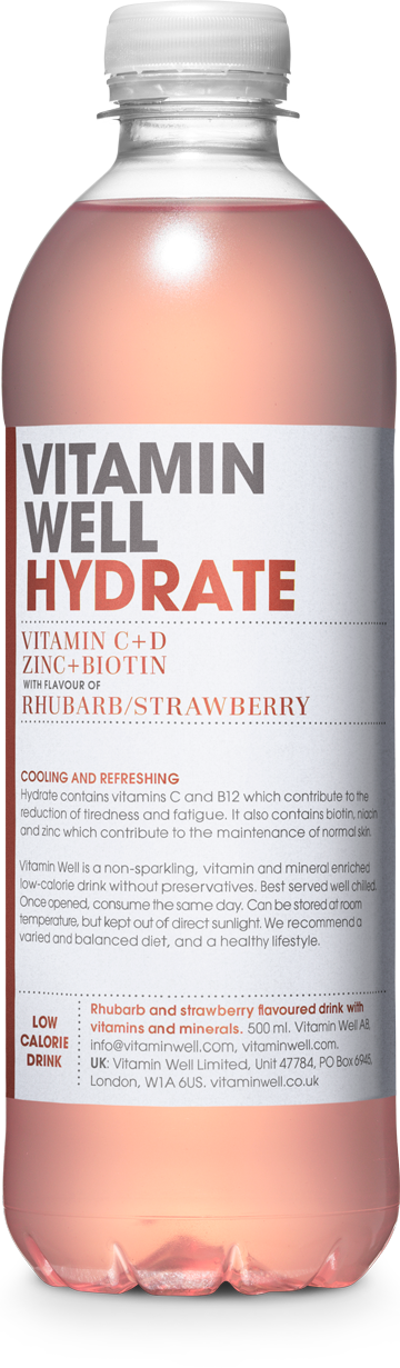 Vitamin Well Hydrate Με Γεύση Ραβέντι Φράουλα 500ml