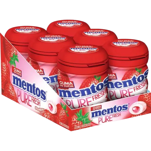 Mentos Pure Fresh Bottle Strawberry Φράουλα Κουτί 6x60gr