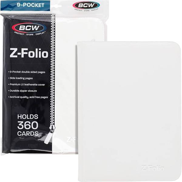 BCW Cards Z-Folio 9-Pocket LX Portfolio Λευκό Χρώμα για 360 κάρτες