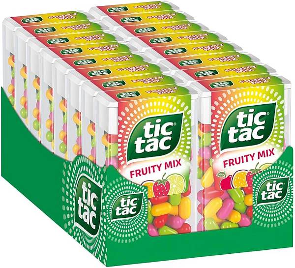Tic Tac Fruity Mix Καραμέλες με Γεύση Φρούτα Κουτί 24x18g