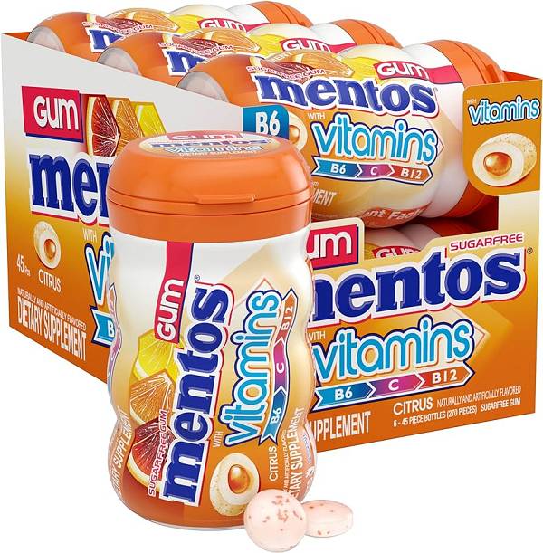 Mentos Vitamins Citrus Τσίχλες Κουτί 6x90g