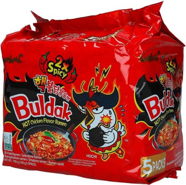 Samyang Noodles Buldak Hot Chicken Ramen X2 Spicy 5x140gr