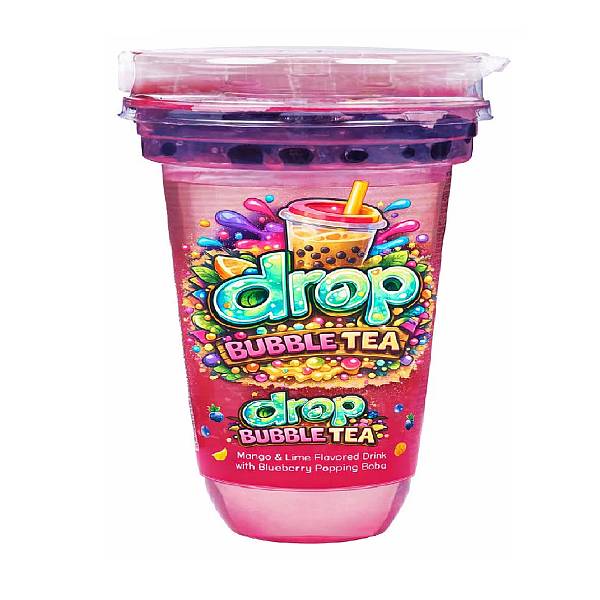 Bubble Tea Mango Lime With Blueberry Popping Boba 400ml