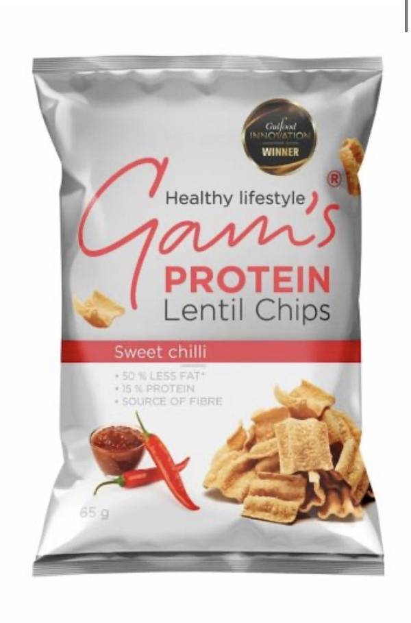 Protein Lentil Chips Τσιπς Φακής Με Γεύση Sweet Chili 65g