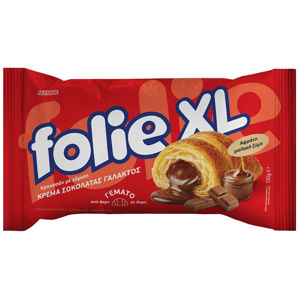 Folie XL Κρουασάν Γεμάτο Με Κρέμα Σοκολάτας Γάλακτος 120g