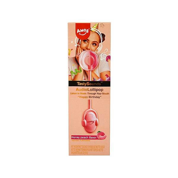 TastySounds Get The Feeling Audio Lollipop Honey Peach Flavour 12g