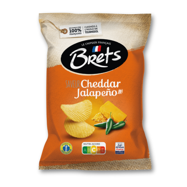 Brets Le Chipsier Francais Πατατάκια Cheddar Jalapeno 125g